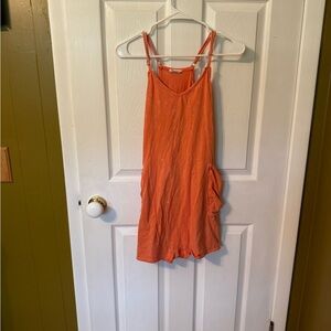 New Viva Bold Orange Sleevelees Romper
